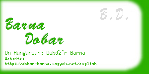 barna dobar business card